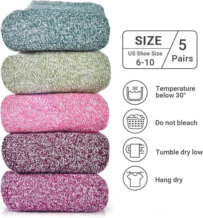 Clothclose Wool Socks - Winter Warm Wool Socks for Women Men, Soft Cozy Sock, Thick Knit Crew Boot Sock for Women Men - Image 3